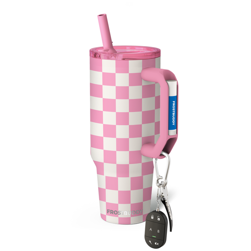 Thicc Buddy 40oz | Pink Checkered